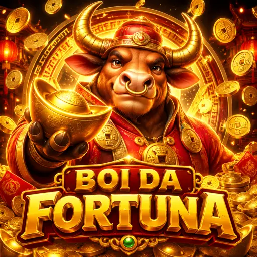 Capa do caça-níqueis online Fortune Ox com o boi da fortuna em dourado