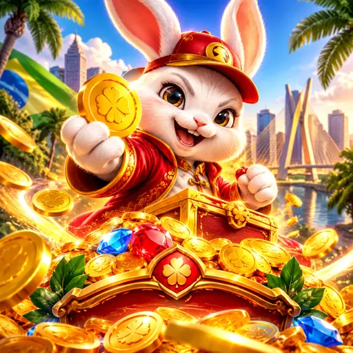 Fortune Rabbit em jogo, com símbolos de prêmio somando valores na tela do bônus